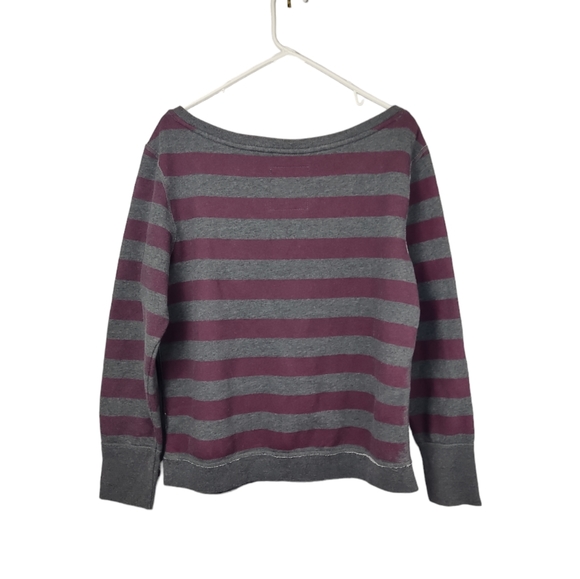 American Eagle Sweatshirt XL Distressed New York State Division One Boxy Striped - Picture 3 of 9
